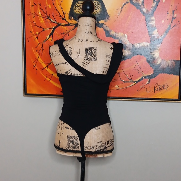Lovers + Friends One Shoulder Sleeveless Black Bodysuit Size M - Picture 10 of 11